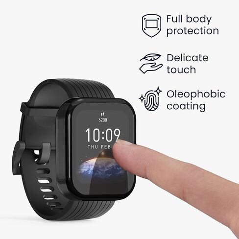 kwmobile Case Compatible with Huami Amazfit Bip 3 / Bip 3 Pro Case - 2X TPU Silicone Fitness Tracker Cover - Black/Transparent in Saudi Arabia