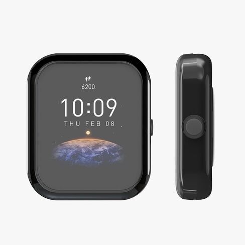 kwmobile Case Compatible with Huami Amazfit Bip 3 / Bip 3 Pro Case - 2X TPU Silicone Fitness Tracker Cover - Black/Transparent in Saudi Arabia