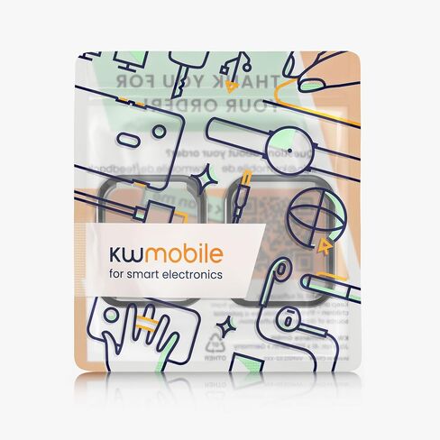 kwmobile Case Compatible with Huami Amazfit Bip 3 / Bip 3 Pro Case - 2X TPU Silicone Fitness Tracker Cover - Black/Transparent in Saudi Arabia