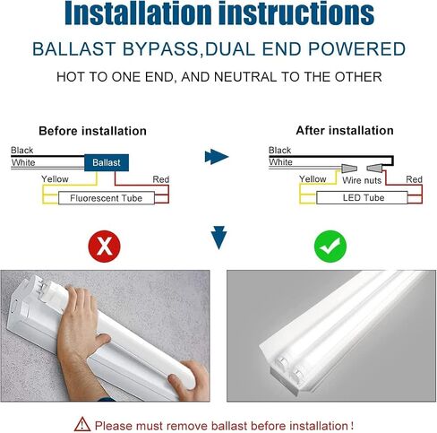 JESLED Dimmable T8 LED Type B Light Bulbs 4 Foot, 3120+Lumens, 5000K Daylight White, 24W (65W Equivalent), 4FT Fluorescent Tube Replacement, Ballast Bypass, Dual Ended Power, Frosted, 4-Pack in Saudi Arabia