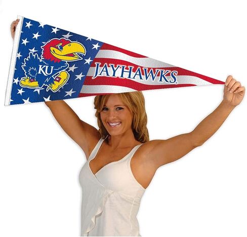 Kansas Jayhawks Nation USA Stars and Stripes Pennant Pennant Banner Flag in Saudi Arabia