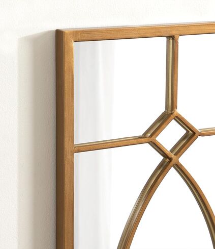 Kate and Laurel Bakersfield Elegant Wall Mirror, 13 x 30, Gold, Traditional Metal Framed Mirror for Wall in Saudi Arabia