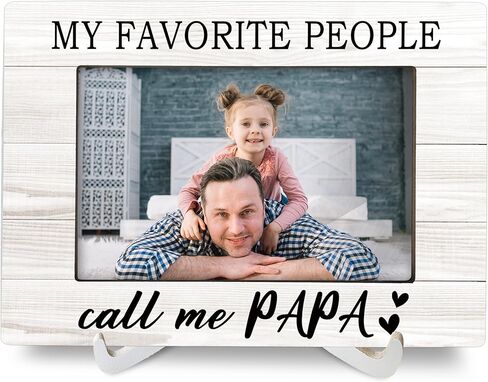 Papa Gifts 4x6 Picture Frames, Gifts for Grandpa Pop Pop Grandfather Wood Photo Frame, Father’s Day Grandparent's Day Daddy Gifts from Son Daughter Picture Frame for Wall Tabletop Display in Kuwait