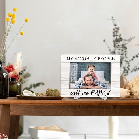 Papa Gifts 4x6 Picture Frames, Gifts for Grandpa Pop Pop Grandfather Wood Photo Frame, Father’s Day Grandparent's Day Daddy Gifts from Son Daughter Picture Frame for Wall Tabletop Display in Kuwait
