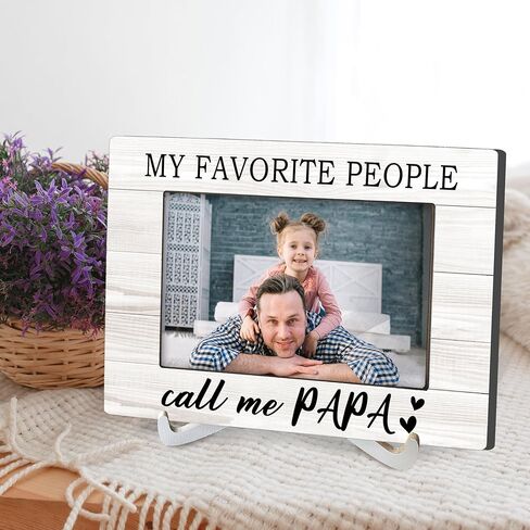 Papa Gifts 4x6 Picture Frames, Gifts for Grandpa Pop Pop Grandfather Wood Photo Frame, Father’s Day Grandparent's Day Daddy Gifts from Son Daughter Picture Frame for Wall Tabletop Display in Kuwait