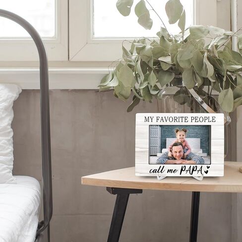 Papa Gifts 4x6 Picture Frames, Gifts for Grandpa Pop Pop Grandfather Wood Photo Frame, Father’s Day Grandparent's Day Daddy Gifts from Son Daughter Picture Frame for Wall Tabletop Display in Kuwait