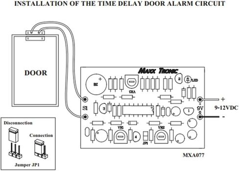 Door Alarm Time Delay 9-12 Vdc Electronic Circuit Kit : MXA077 in Saudi Arabia