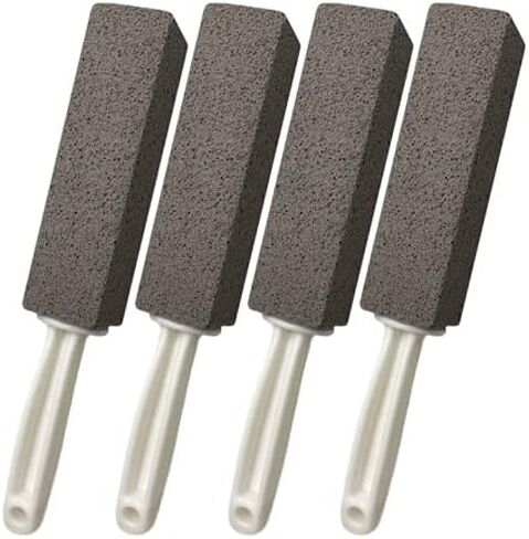 4 Pack Pumice Cleaning Stone with Handle, Toilet Bowl Cleaner Toilet Brush with Non-Slip Long Plastic Handle for Kitchen/Bath/Pool/Household Cleaning in Saudi Arabia