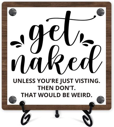 Bathroom Sign Decor, Funny Bathroom Decor Gifts For Women Men, Rustic Guest Bathroom Decor Sign, Wooden Sign With Iron Stand, Home Decor For Farmhouse Bathroom Toilet Restroom Home Half Bath -25 in Saudi Arabia
