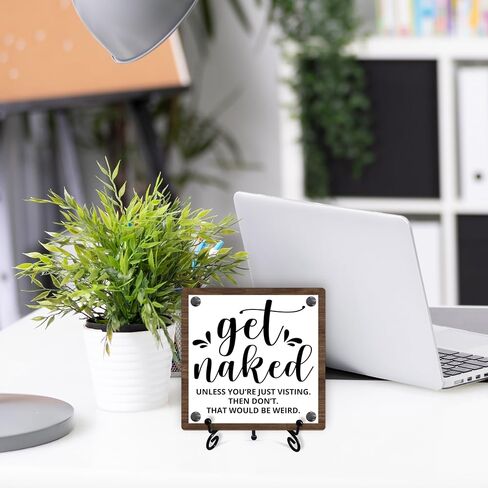 Bathroom Sign Decor, Funny Bathroom Decor Gifts For Women Men, Rustic Guest Bathroom Decor Sign, Wooden Sign With Iron Stand, Home Decor For Farmhouse Bathroom Toilet Restroom Home Half Bath -25 in Saudi Arabia