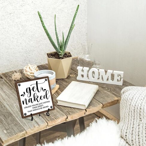 Bathroom Sign Decor, Funny Bathroom Decor Gifts For Women Men, Rustic Guest Bathroom Decor Sign, Wooden Sign With Iron Stand, Home Decor For Farmhouse Bathroom Toilet Restroom Home Half Bath -25 in Saudi Arabia