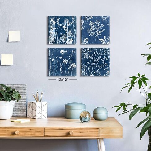 Yellow and Grey Bathroom Decor Vintage Rose Flower Wall Pictures for Living Room Canvas Romantic Floral Posters Bedroom Farmhouse Art Prints Flower Painting Artwork Kitchen Home Decoration 12x12" 4Pcs in Saudi Arabia