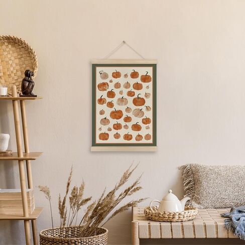 HRQKO Vintage Fall Wall Decor Poster Hanger Frame, Rustic Botanical Wall Art with Wooden Frames, Botanical Prints, Fall Leaf Decor Wall Hanging Banner Decor for Home Bedroom Living Room, 12x16 Inch in Saudi Arabia