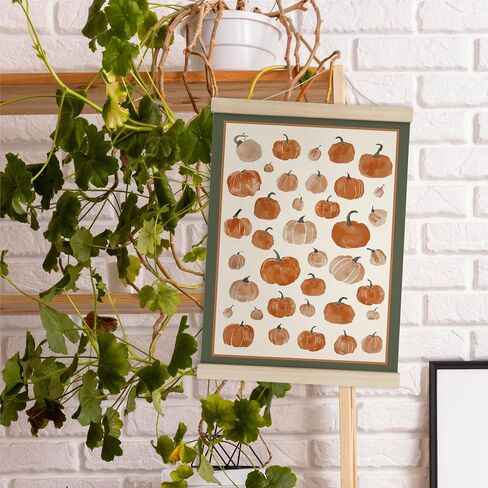 HRQKO Vintage Fall Wall Decor Poster Hanger Frame, Rustic Botanical Wall Art with Wooden Frames, Botanical Prints, Fall Leaf Decor Wall Hanging Banner Decor for Home Bedroom Living Room, 12x16 Inch in Saudi Arabia