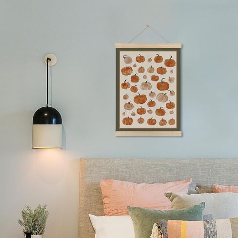 HRQKO Vintage Fall Wall Decor Poster Hanger Frame, Rustic Botanical Wall Art with Wooden Frames, Botanical Prints, Fall Leaf Decor Wall Hanging Banner Decor for Home Bedroom Living Room, 12x16 Inch in Saudi Arabia