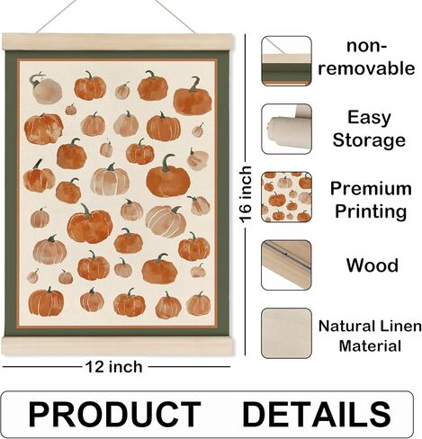 HRQKO Vintage Fall Wall Decor Poster Hanger Frame, Rustic Botanical Wall Art with Wooden Frames, Botanical Prints, Fall Leaf Decor Wall Hanging Banner Decor for Home Bedroom Living Room, 12x16 Inch in Saudi Arabia