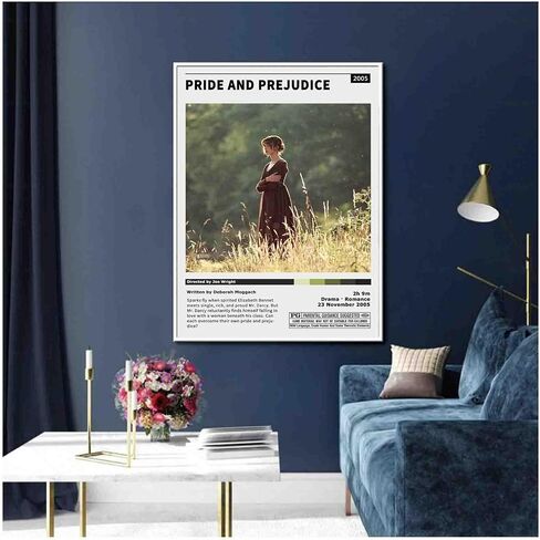 ملصق فيلم TAIYYO Pride And Prejudice، ملصقات أفلام عتيقة للغرفة الجمالية، لوحة ديكور منزلية قديمة على القماش، فن جداري لغرفة المعيشة، غرفة النوم، 12 × 18 بوصة (30 × 45 سم) JECUKN غير مؤطرة in Kuwait