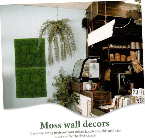 ABOOFAN Moss Wall Panel Simulation Green Moss Stone Foams Tile Board Fake Moss Tiles DIY Craft Wall Background Greenery Wall Decoration for Home Living Room in Kuwait