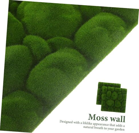 ABOOFAN Moss Wall Panel Simulation Green Moss Stone Foams Tile Board Fake Moss Tiles DIY Craft Wall Background Greenery Wall Decoration for Home Living Room in Kuwait