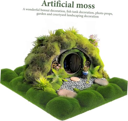 ABOOFAN Moss Wall Panel Simulation Green Moss Stone Foams Tile Board Fake Moss Tiles DIY Craft Wall Background Greenery Wall Decoration for Home Living Room in Kuwait