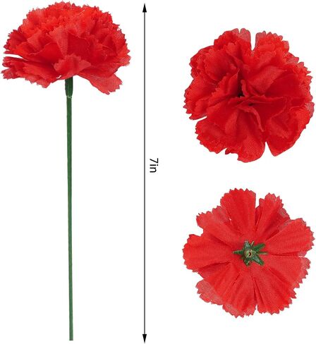 50Pcs Artificial Marigold Flowers Heads Mexican Marigold Flowers Silk Marigold Flowers Heads Red Decoration Faux Marigold Flowers Bulk with Wire for Mexican Party Halloween Valentine DIY in Saudi Arabia