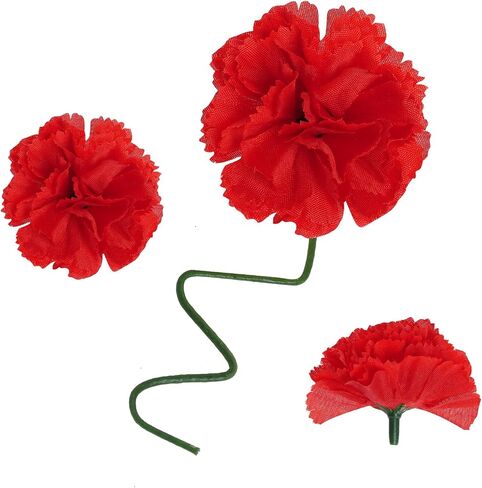50Pcs Artificial Marigold Flowers Heads Mexican Marigold Flowers Silk Marigold Flowers Heads Red Decoration Faux Marigold Flowers Bulk with Wire for Mexican Party Halloween Valentine DIY in Saudi Arabia