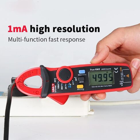 UNI-T UT210E مقياس رقمي صغير 100 أمبير تيار متردد تيار مستمر الجهد الحالي RMS كماشة مقاومة مقياس التيار الكهربائي، السعة، جهاز اختبار الصمام الثنائي المتعدد مع مشبك التمساح in Saudi Arabia