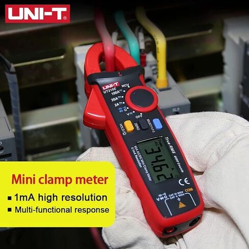 UNI-T UT210E مقياس رقمي صغير 100 أمبير تيار متردد تيار مستمر الجهد الحالي RMS كماشة مقاومة مقياس التيار الكهربائي، السعة، جهاز اختبار الصمام الثنائي المتعدد مع مشبك التمساح in Saudi Arabia
