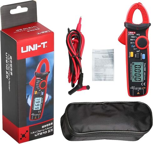 UNI-T UT210E مقياس رقمي صغير 100 أمبير تيار متردد تيار مستمر الجهد الحالي RMS كماشة مقاومة مقياس التيار الكهربائي، السعة، جهاز اختبار الصمام الثنائي المتعدد مع مشبك التمساح in Saudi Arabia