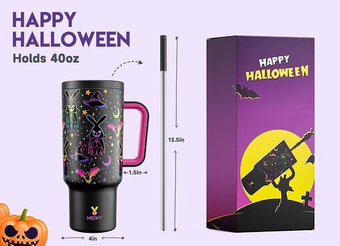 Meoky 40 oz Christmas Tumbler with Handle and Straw, Xmas Tumbler with Lid and Straw, Insulated Stainless Steel Travel Mug, 100% Leak-proof, Keeps Cold for 34 Hours (Christmas Tree) in Saudi Arabia