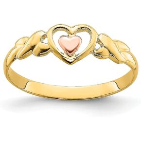 Lex & Lu 14k Two-tone Gold Polished Hearts Ring Size 7