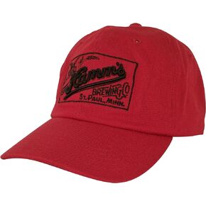 Tee Luv Hamm's Beer Hat - Retro Hamms Brewery Logo Baseball Cap (Cranberry Red)