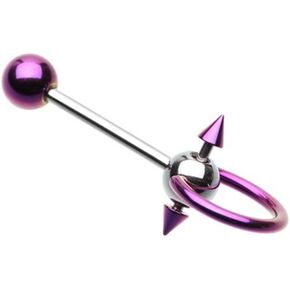 Colorline PVD Double Spike 316L الفولاذ الجراحي WildKlass Slave Barbell Ring in Kuwait