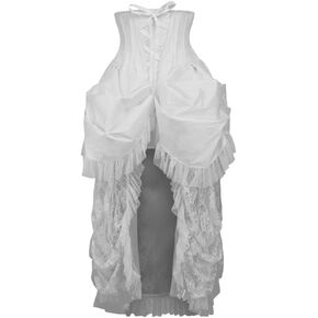 Daisy corsets Womens Top Drawer Steel Boned White Lace Victorian Bustle Underbust Corset Dress