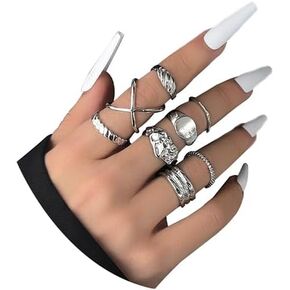ZMANYIJEW Gold Kunckle Rings Non Tarnish for Women Adjustable Stackable Rings Pack Dainty Fashion Waterproof Rings Sets for Girls Jewelry