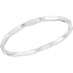 AeraVida Casual Slim Oval Texture Surface Stackable .925 Sterling Silver Single Band Ring