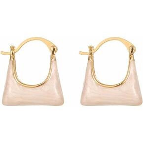 Chunky Clear Earrings Retro U Shaped Hoop Earrings Minimalist Square Earrings Resin Earrings Huggie Earrings for Women