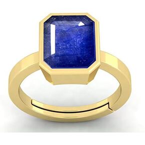 Natural Certified 8.25 Carat Original Unheated Untreatet Blue Sapphire Gold Plated 22K Ring Octagon Shape For Men & Women's