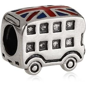 London Double Decker Bus Charm 925 Sterling Silver Beads fit for DIY Charms Bracelets