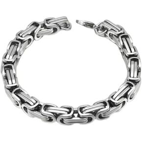 Dragon Bracelet for Men Silver Stainless Steel Bracelet for Men Imperial Chain Cross Cuban Bracelet for Men Adjustable