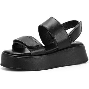 Meiiei Women's PLatform Sandals,Velcro Strap Flatform Sandals Open Toe Casual Low Wedges Sandal Two Band Summer Sandals