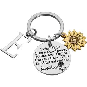 Asqunpin Sunflower Gifts سلسلة مفاتيح ساحرة أولية - أريد أن أكون مثل هدية روحية ملهمة لعباد الشمس لها