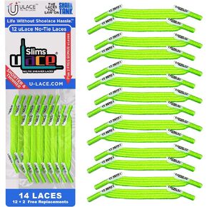 أربطة الحذاء uLace Slims بدون رباط - أربطة أحذية مرنة للأحذية الرياضية | أربطة مرنة وقابلة للتمدد | سهلة التركيب - 14 رباط in Saudi Arabia