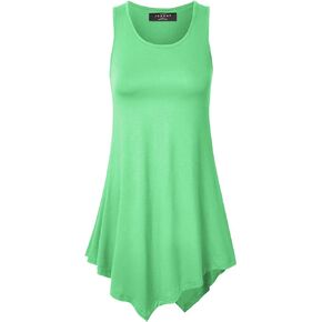 Made by Johnny Women's Sleeveless Comfy Tunic Tank Top with Various Hem - Plus Size