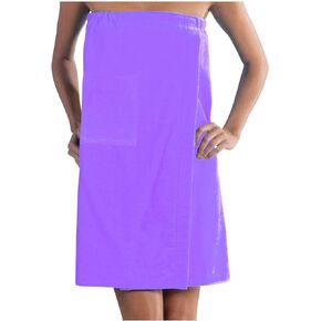 BY LORA Terry Bath Wrap For Women, Terry Cotton Ladies Shower Wrap Towels, Lavender, One Size