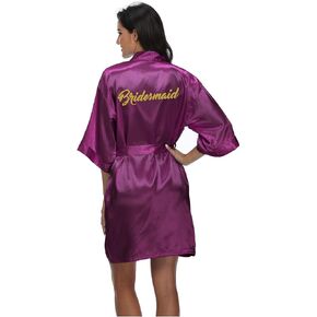 رداء MissNina Bride Robes لوصيفات العروس، أردية زفاف ناعمة لحفلات الزفاف، ملابس نوم حريرية مقاس واحد in Kuwait