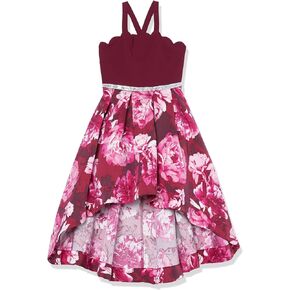 Speechless Girls' Scalloped Neck High-Low Party Dress