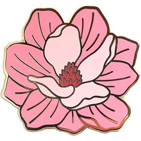Pinsanity Pink Magnolia Flower Enamel Lapel Pin
