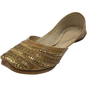 Step n Style Ladies Pure Leather Antique Punjabi Jutti Ethnic Mojari Handmade Khussa Juti