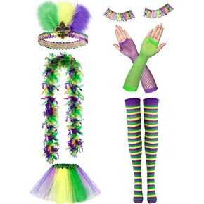 8 Pieces Mardi Gras Accessories Set,mardi Gras Costumes,mardi Gras Outfit